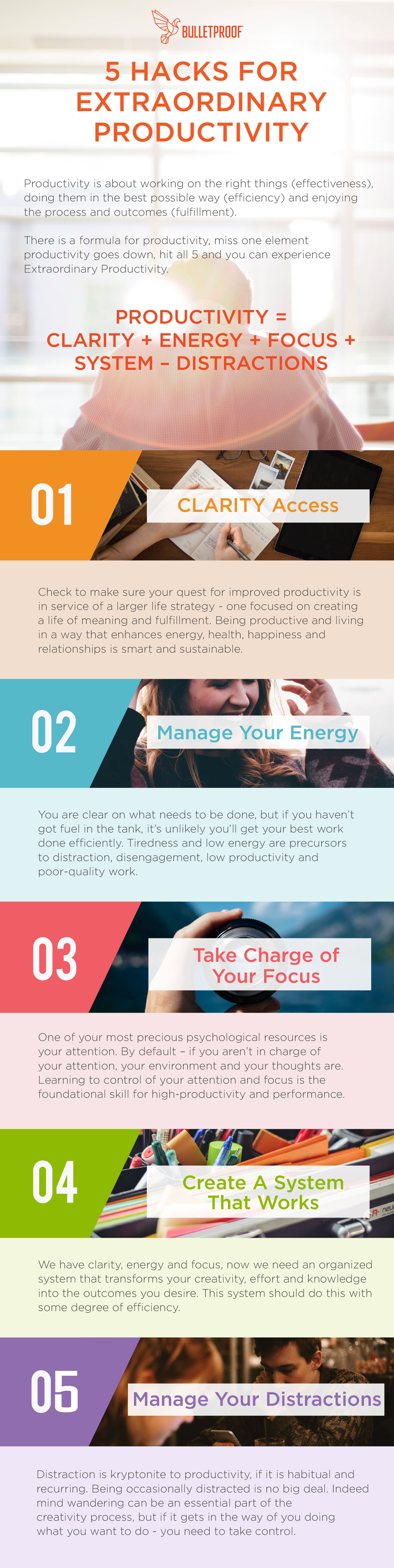 5 hacks for productivity infographic