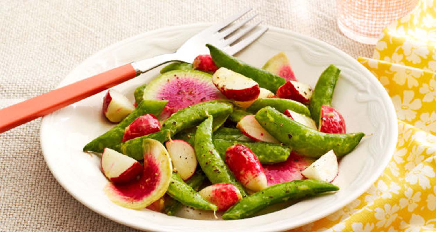 12 Best Vegetables and Fruit to Eat Right Now_Sugar Snap Pea and Radish Salad