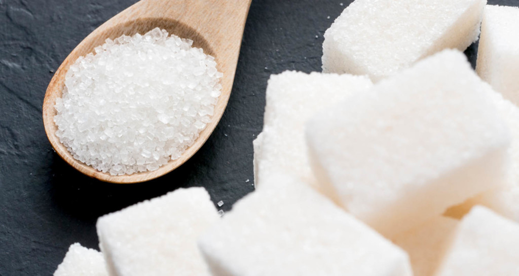 sugar cubes and spoon
