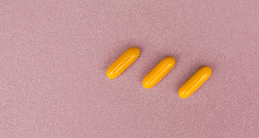 Close-up of curcumin supplements