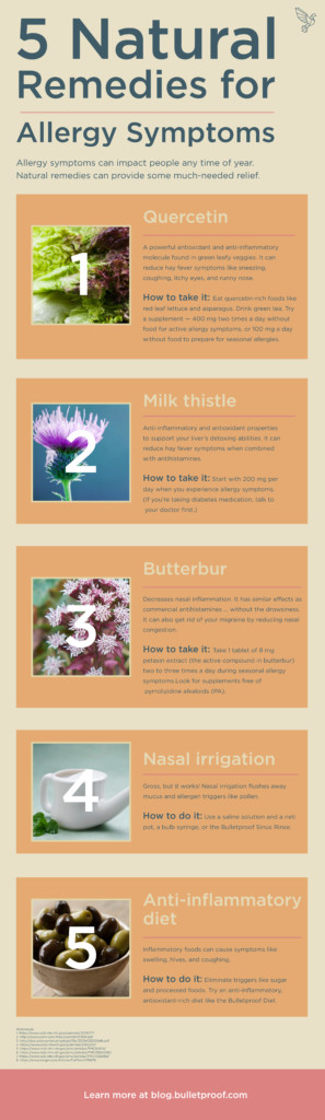 Natural remedies for allergy symptoms infographic