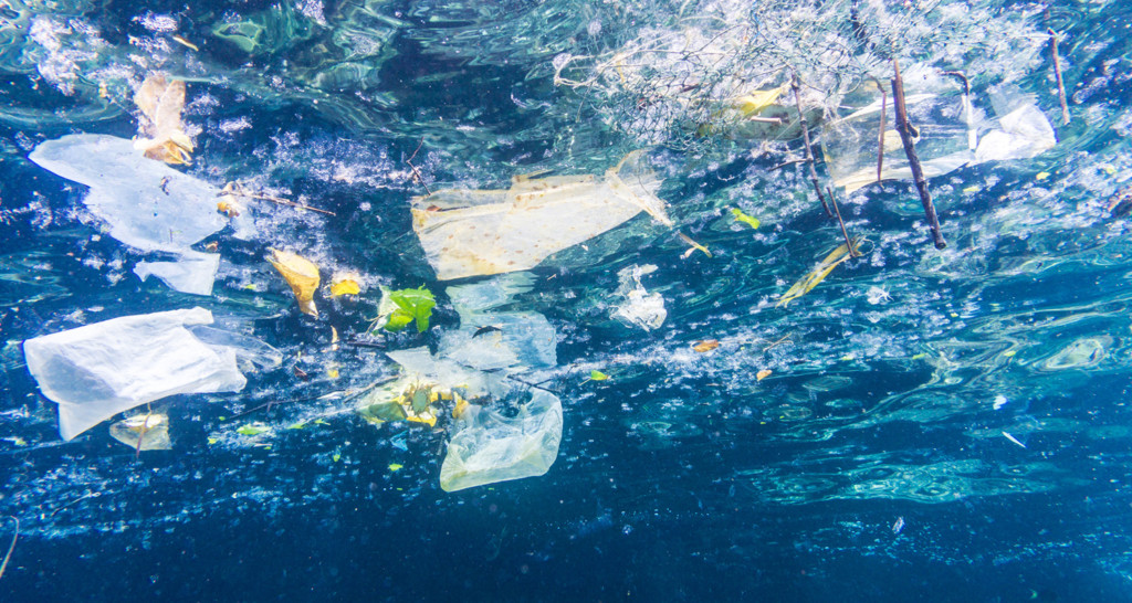 Plastic debris in ocean