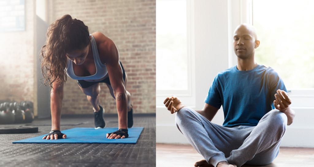 Intense workout vs. meditation