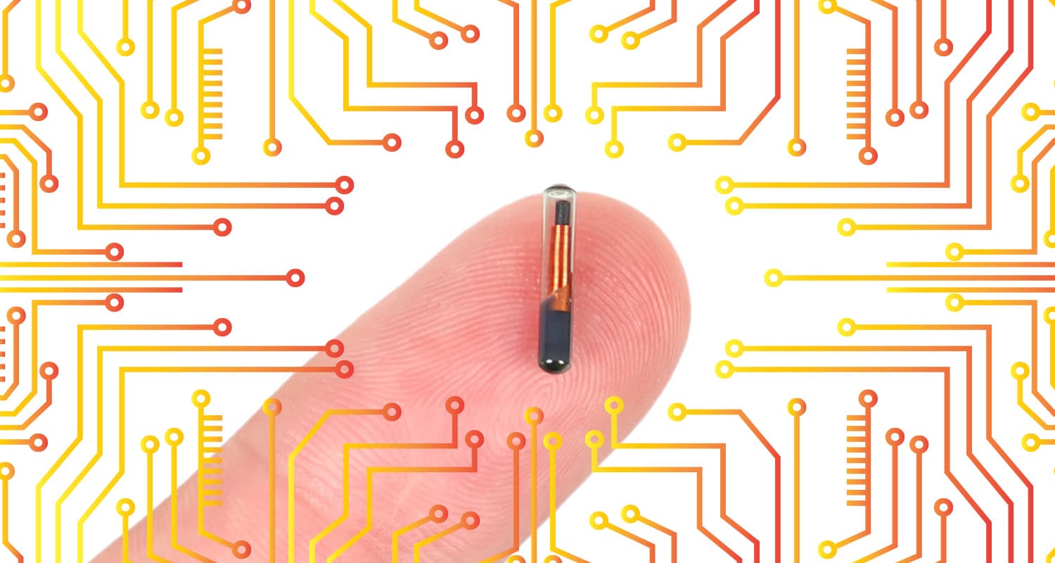 RFID chip on fingertip