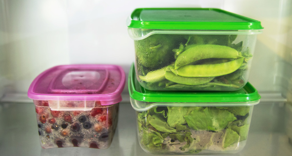 Leftover food in containers
