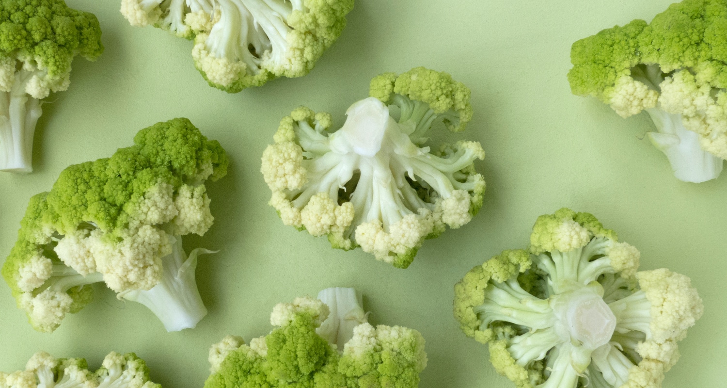 Broccoli on green background 