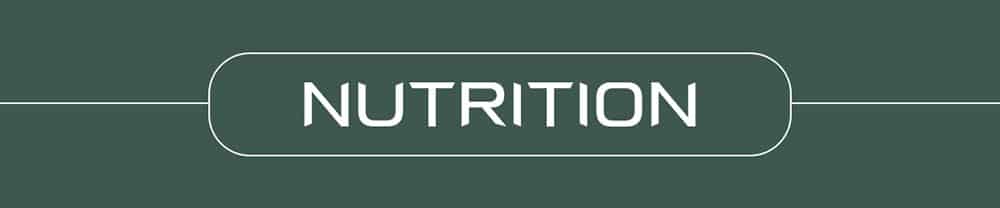 A green rectangular banner with the word NUTRITION in white, bold, modern font centered inside a rounded border—perfect for showcasing 2026 biohacking products.